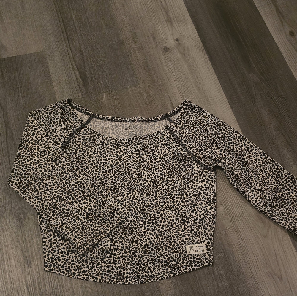 Black and White Leopard Print Women's Top